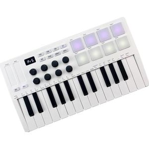 Elektronische Piano Mini USB-toetsenbordcontroller Met 25 Aanslaggevoelige Toetsen, 8 RGB-verlichte Pads En 8 Knoppen (Color : 01)