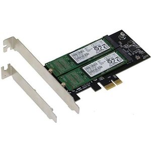 Sedna - PCI Express Dual M2 (sleutel B SATA 6G) SSD-adapter met beugel met laag profiel (SSD niet inbegrepen)