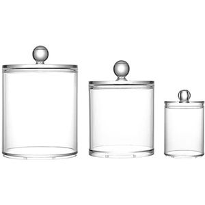 fkngcp Wattenschijfje Houder Wattenstaafjes Dispenser Doos Make-up Jar Organizer met Deksel voor Katoen Bal Wattenstaafje Pad houder