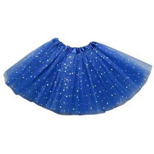 Tuturok voor meisjes, tule met ster, korte tutu-rok, kinderen, carnaval, ballet, danskleding, feestkostuum, baljurk, minirok, dames, tieners, tutu-rokken, Saffier Blauw, 40cm(9T-Adlut)