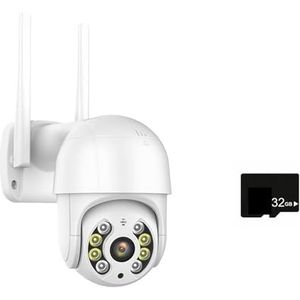 Bewakingscamera, 8MP 4K Dual Lens Dual Screen IP Camera 4MP HD Ai Menselijke detectie Beveiliging Waterdichte CCTV Surveillance(4MP Add 32G)