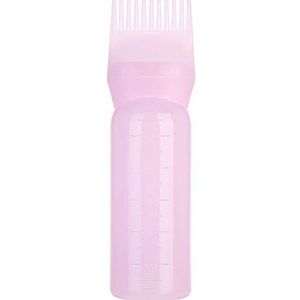 ANGGREK Haarverf Fles Borstel Shampoo Haarkleur Olie Kam Applicator Tool Wortel Kam Applicator Fles (Roze)