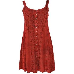 Guru-Shop, Geborduurd+Indiaans+minidress++chic%2C+Hippie+Tunic+-+rood+%2F+Design+10, Synthetisch, Size:40, Korte Jurken