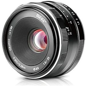 Meike 25mm F1.8 Groot diafragma Groothoek Lens Handmatige Focus Lens Compatibel met Panasonic Lumix Olympus M43 Mount Spiegelloze Camera's GH4 GH5 GH6