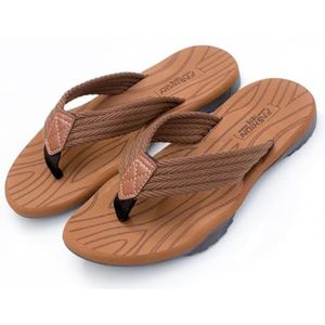 Comfortabele sandalen voor heren, orthopedische platte slippers voor heren, slippers voor heren, antislip zomersandalen voor heren, verminderen stress op de voeten(Orange,39 EU)