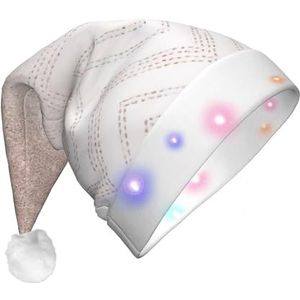 SSIMOO Glittery Pretty Pattern Christmas Party Hat - Volwassen Gloeiende Kerstman Hoed Met Led Lichten,Feestelijke Feestaccessoires
