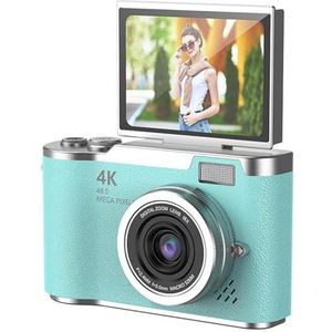 48mp 1080p Digitale Camera met 2.4 'flip-scherm en 18x Zoom, 4 Uur Lang Batterijvloggingcamera voor Tieners, Beginners, Ingebouwde Spellen en Filters voor Reizen, YouTube, Tiktok (GREEN)