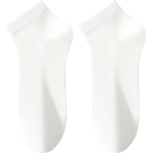 Heren lente en zomer mid-tube sokken, sport antibacterieel en antislip effen kleur katoenen sokken (4 paar)(Color:White)