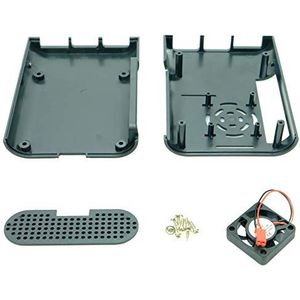 Paradisetronic.com Behuizing met ventilator voor Raspberry Pi 4 Model B, zwart