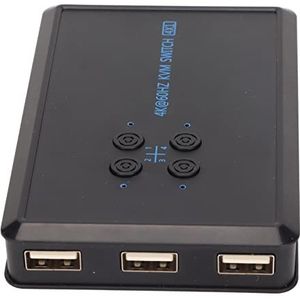 USB 2.0 Switch Selector, 4K KVM Switcher Adapter USB Peripheral Switcher Box Hub voor Muis, Toetsenbord, Scanner, Printer, Pc's Compatibel met voor voor IOS voor