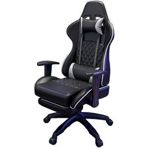 Zware gamingstoel for volwassenen Versterkte basis, verdikt zitkussen, verstelbare armleuning, en hoge ergonomische kantoorcomputerstoel Videogamestoel met voetsteun (Kleur : Zwart, Maat : 36x47cm)