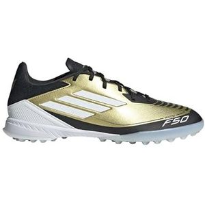 adidas Unisex F50 League Messi Turf Sneaker, Gold Metallic/White/Black, 11.5 US Men