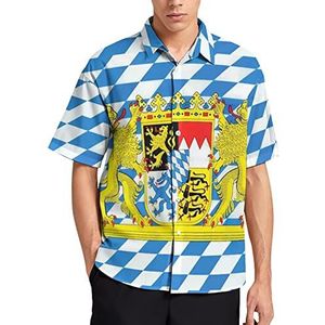 Beierse Beierse vlag Hawaiiaans shirt voor mannen zomer strand casual korte mouw button down shirts met zak