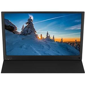 Draagbare Monitor, USB Mirror-modus Ondersteuning HDR 15,6 Inch HD 1080P Draagbare Gamingmonitor met PU-leren Hoes voor Pc-videogameconsole