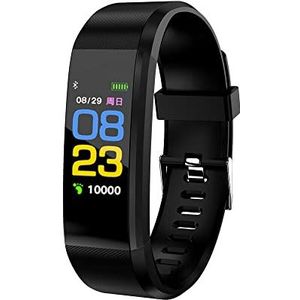 Fitbits Smart Watch Fitness Tracker met bloeddruk hartslag slaapmonitor, waterdichte activiteitstracker, kleurenscherm slimme armband (zwart)