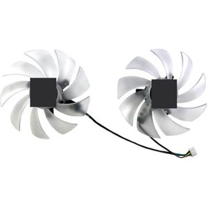 Vervangende ventilator voor POWERCOLOR voor Radeon RX6600 6600XT 6650XT Red Devil grafische kaart(Silver)