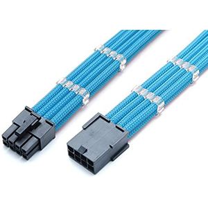 Shakmods 8-pins ATX CPU moederbord mouwen verlengkabel 30cm + 2 kabelkammen (lichtblauw)