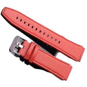 yeziu 22mm Lederen Bandjes Band Voor Huawei GT 3 46mm GT Runner Horloge Pro GT2 2e Smart Horloge Band Vervanging Armband Accessoires(Color:Red,Size:GT3 46mm)