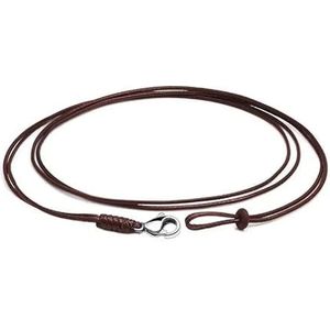 1 mm dubbel roestvrij staal gevlochten wastouw DIY hanger ketting sieraden maken handgemaakte lederen touwketting (Color : Brown, Size : 60cm)