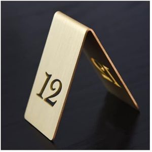 Tabelnummers, Tafelnummers, 1 stuk tafelnummers bureaubordjes hol dubbelzijdig stapelbaar rood koper en roestvrij staal 6,5 x, 4 cm(12)