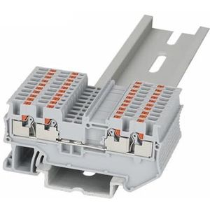 10 stuks PT1.5-QU 4-draads dubbele strip PT stekker 1,5 vierdraads elektrische aansluiting klemstrip op rail DIN PT 1,5-QU (kleur: oranje)