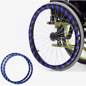 Silicium rolstoel duwt de wieldoppen, 1 paar rolstoelhoezen for duwranden 20/22/24 inch achterwiel sportrolstoelhoes(Blu,22in)