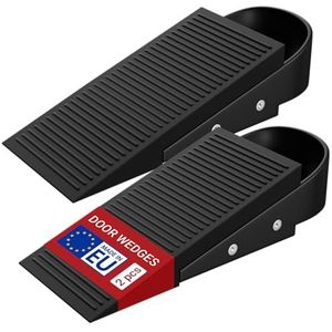 LouMaxx Deurwig, rubber, set van 2 deurstoppers, wigrubber, voor deurspleten van 1-30 mm, antislip rubberen wig met handgreep, deurwig voor zware deuren, vloervriendelijk, binnen en buiten, robuust