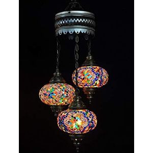 Hanglamp-multicolour-meerkleurig-glas-mozaïek-Turkse lamp-oosterse lamp-kroonluchter-Marokkaanse lamp