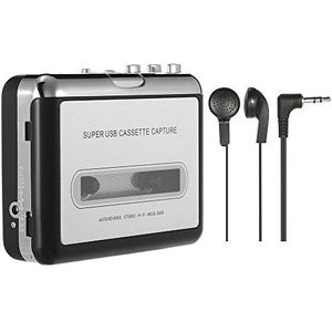 Docooler USB-converter band naar MP3- en cassettespeler, zet audiocassettes om in digitale MP3-cassettes voor MP3- of Windows-opname
