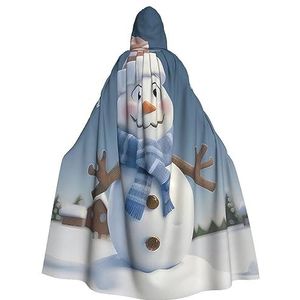 SSIMOO Leuke Sneeuwpop Volwassen Party Decoratieve Cape,Volwassen Halloween Hooded Mantel,Cosplay Kostuum Cape