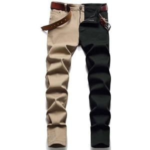 Normale Zomerjeans For Heren, Slim Fit Jeans Met Rechte Ritssluiting En Modieuze Knopen Met Meerdere Zakken For Heren, Thermische Broeken (Color : A, Size : XL)