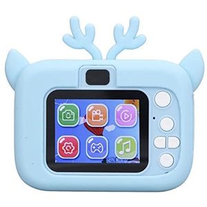 20MP Video Camera Siliconen Shell 1080P HD Video AI Gezichtsherkenning Kids Digitale Camera Oogbescherming 4 Filter Effecten voor Festival Gift (Blauw Wit)