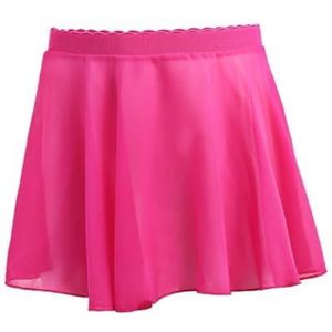 Chiffon rok voor dames, ballet-taille-tricot, chiffonrok, ballet-chiffon-wikkelrok, meisjes-ballet-chiffon-wikkelrok, dansrok voor peuters en kinderen, rozerood, S for 90 to 135cm