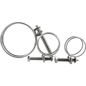Dubbele draad keelhoepel 304 roestvrij stalen buis slangklem sterke clipaanpassing vaste upvc-bevestiging rubberen ventilatiepijp (40 x 3 (1 stuk))