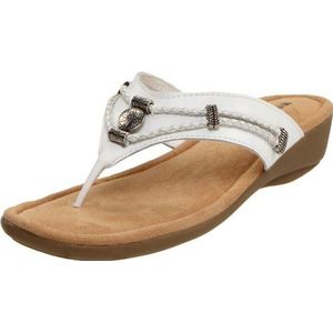 Minnetonka Women's Silverthorne Thong Sandal,White,10 M US