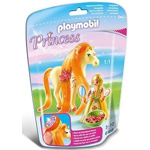 Playmobil 6168 Verzamelbare prinses Sunny met paard voor het verzorgen en aankleden van hun manen