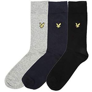 Lyle & Scott Angus-sokken voor heren, verpakking van 3 stuks, meerkleurig (Grey Marl/Peacot/Black 5000), One Size
