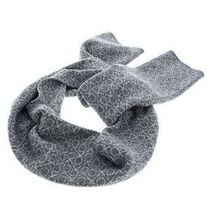 Calvin Klein CK Monogram Wool Scarf 30 x 180 Medium Charcoal