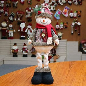 INEOUT Kerstbeeldjes Decoratie Kerst Grote Poppen Telescopische Staande Pop Intrekbare Kerstman Sneeuwpop Elanden Speelgoed Geschenken (Color : Snowman)