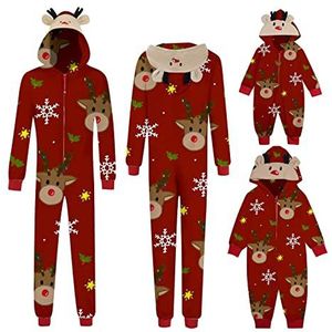 JIMENEZ Kerst Pyjama Outfits 2023 Familie Leuke Kerstman Set Casual Vakantie Nachtkleding Xmas Lange Mouw Festival Jammies, Rood, XXL