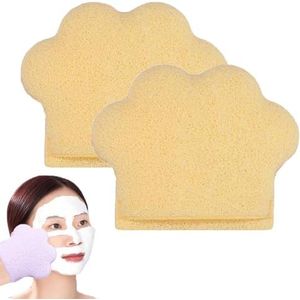 2 stuks Cat Claw Sponzen, Leuke Cat Claw Shaped Exfoliatie Reinigingssponzen Herbruikbare Make-up Verwijderingsspons, Volwassen Lichaamsscrub Badspons Exfoliërende Handschoenen /8691/141(Yellow)