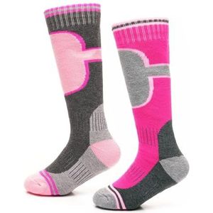 A2Z 4 Kinderen Premie Jongens Thermisch Ski Sokken Voor Winter - Socks AZ9611 Pink 2 Pack 11-14