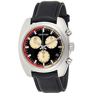 Calvin Klein heren chronograaf kwarts horloge met lederen armband K8W371C1