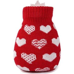 Little Hot Water Fles voor winter-320ml Draagbare sililcone hot Water Bag Cartoon (Shell Love rood)