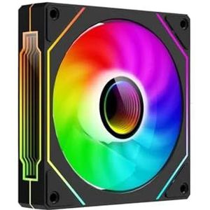 QPSJXN 120mm ARGB Case Fan Compatibel met PC Koeling met 4pin en 3pin5v Compatibiliteit (Zwart Vooruit)