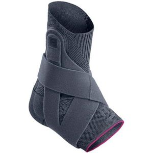 medi Levamed Active enkelbandage, links, zilver, maat VI, voetbandage voor enkelgewricht, compressie met stabiliserend gordelsysteem