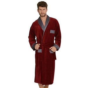 FOREX Lingerie Luxe en hoogwaardige katoenen badjas voor heren in een geweldig design, bordeaux, XL