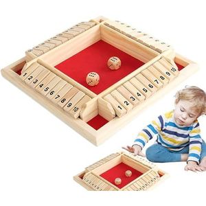 GRARRO Shut The Box Dobbelspel - Houten Shut The Box | Tafelbladspellen voor kinderen en volwassenen, familie, klaslokaal, tafelspellen voor kinderen en volwassenen, strategiespel voor kinderen en