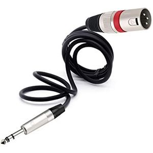 6.35mm Mannelijke 3-Pin XLR Naar RTS 1/4 Stereo Evenwichtige Microfoon Interconnect Kabel Kwart Inch Naar XLR Cord Fit Compatible With AMP (Color : Black Red, Size : 0.5m)