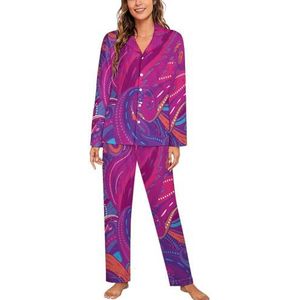 Bloemen Paisley Indiase lange mouw pyjama sets voor vrouwen klassieke nachtkleding nachtkleding zachte pyjama lounge sets